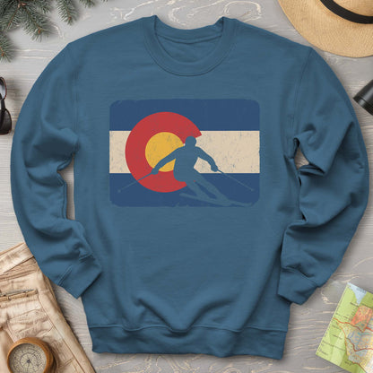 Colorado Flag Skier Sweatshirt