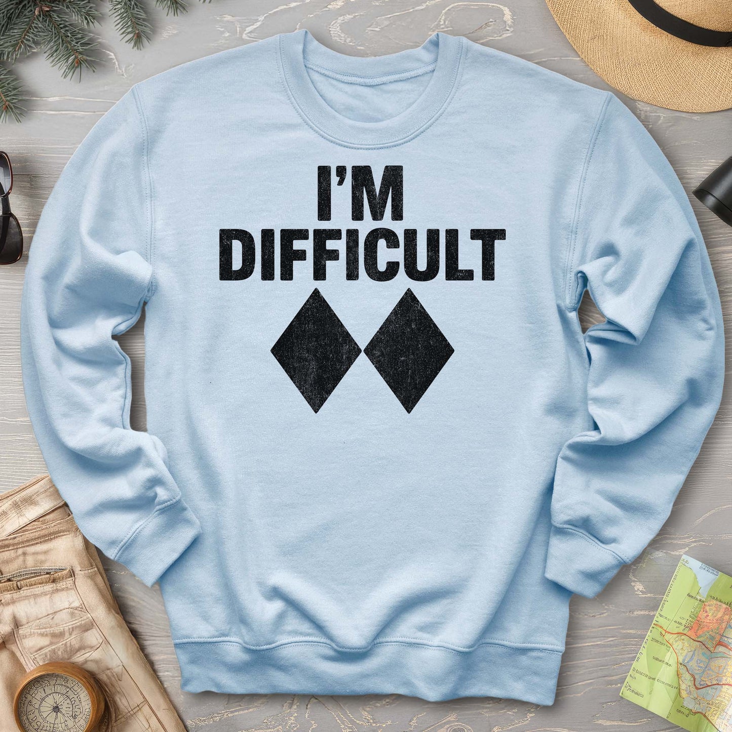 I'm Difficult "Black Diamond" Ski Sweatshirt