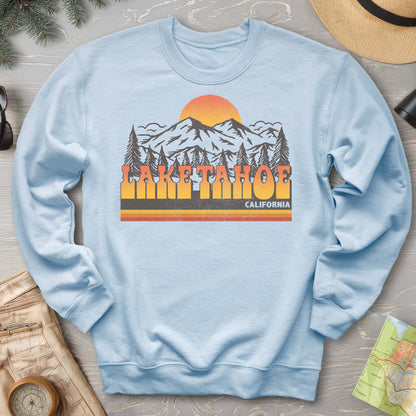 Lake Tahoe California Groovy Sunset Sweatshirt