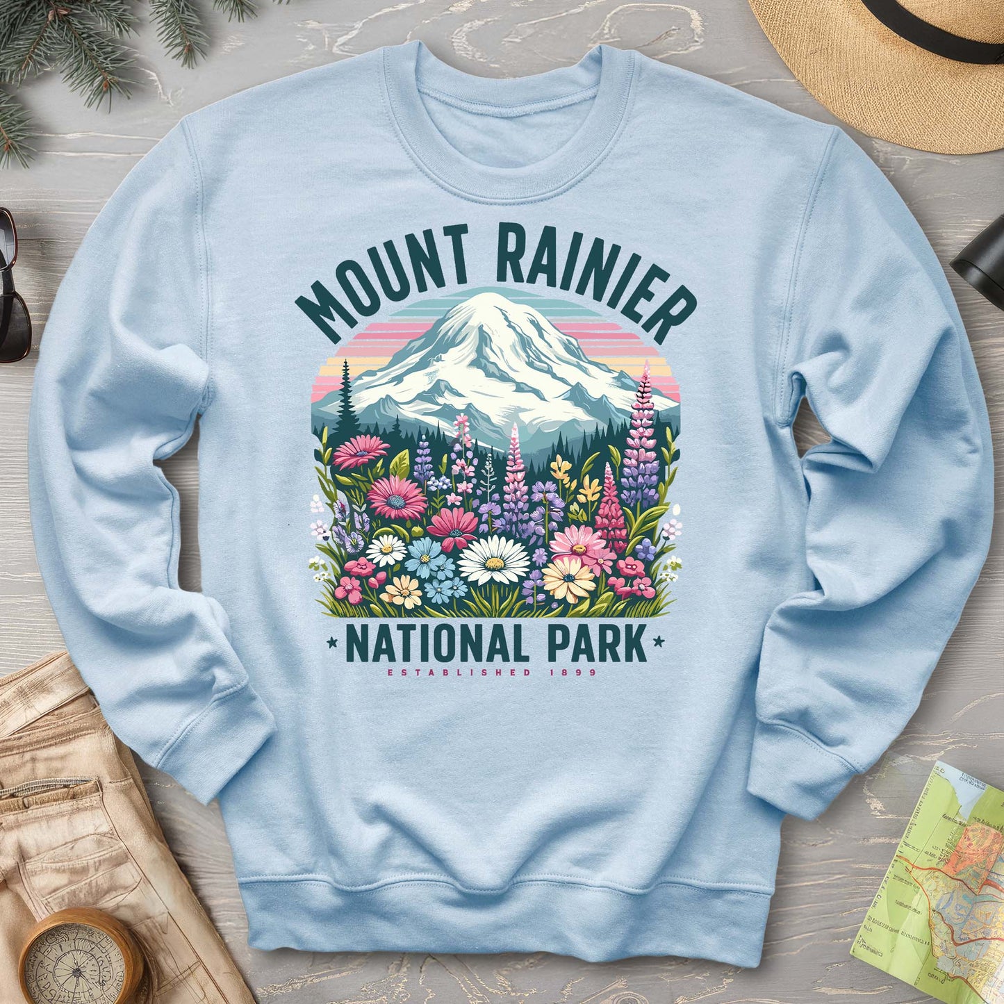 Mount Rainier National Park "Wildflowers" Sweatshirt