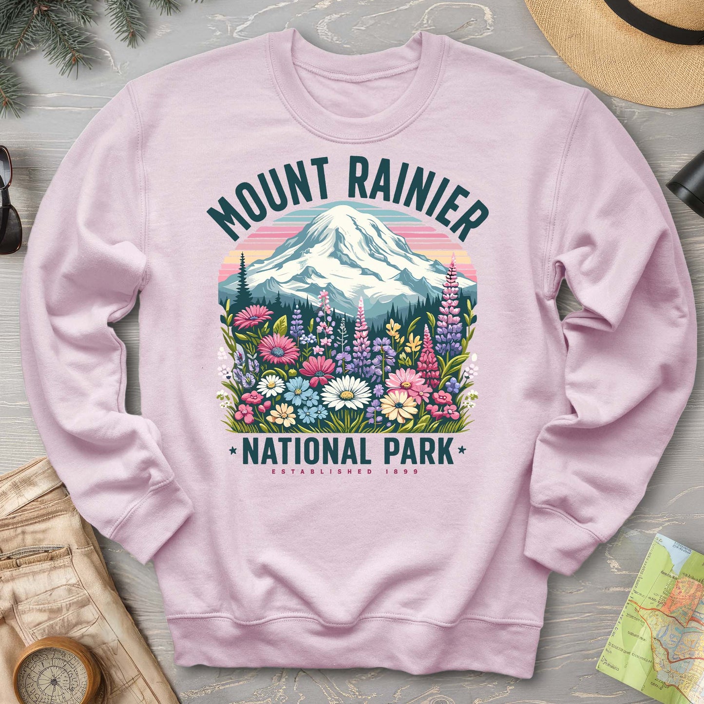Mount Rainier National Park "Wildflowers" Sweatshirt