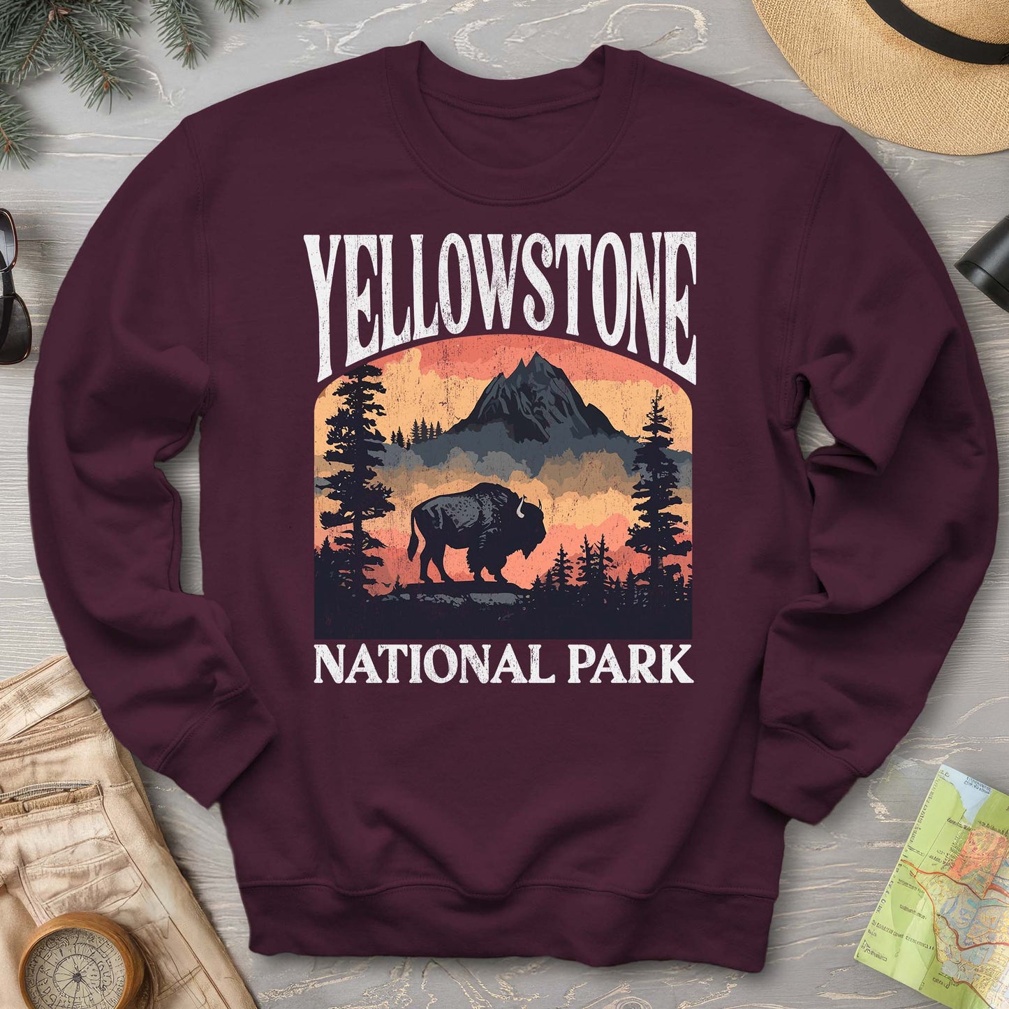 Yellowstone National Park Buffalo "Big and Bold" Sweatshirt