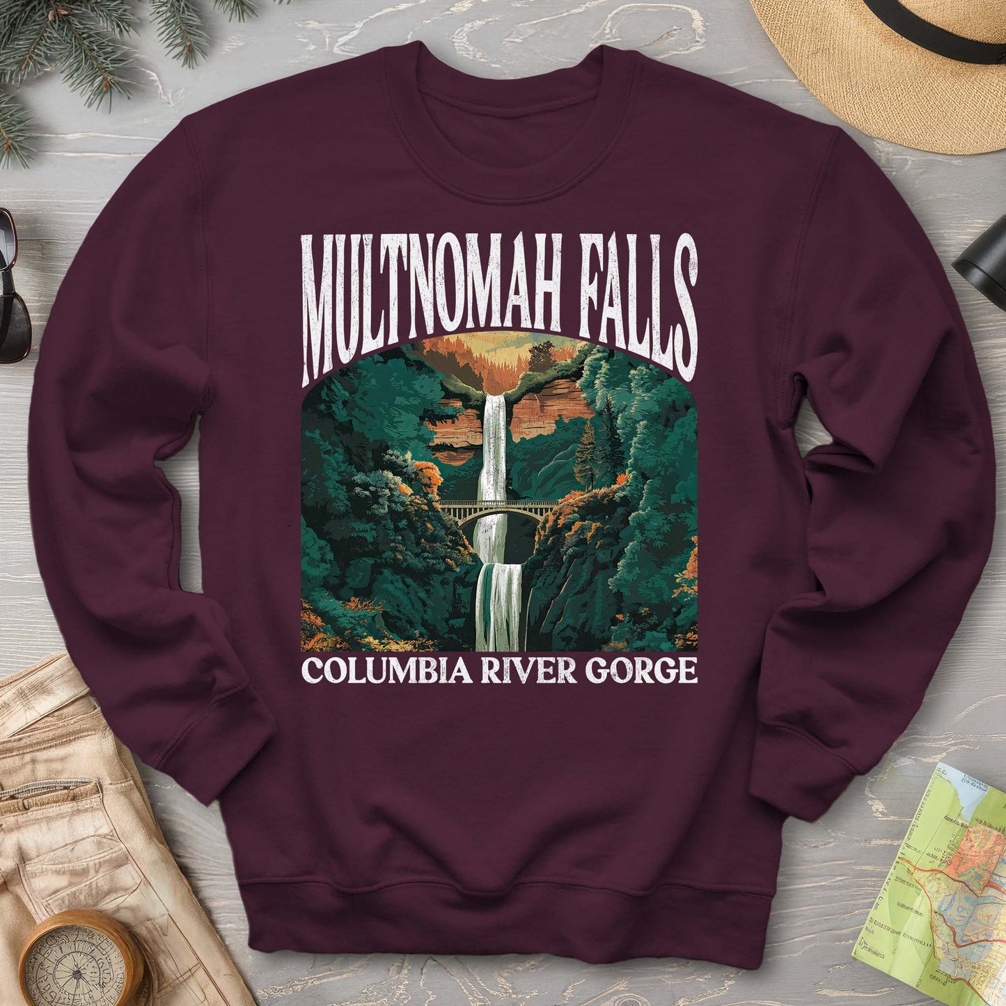 Multnomah Falls Oregon "Big and Bold" Sweatshirt