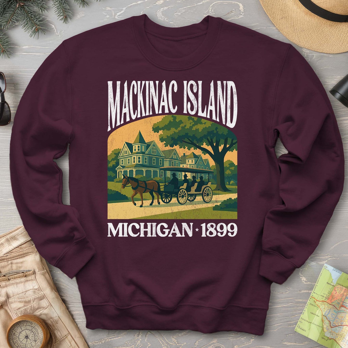 Mackinac Island Michigan "Big and Bold" Sweatshirt