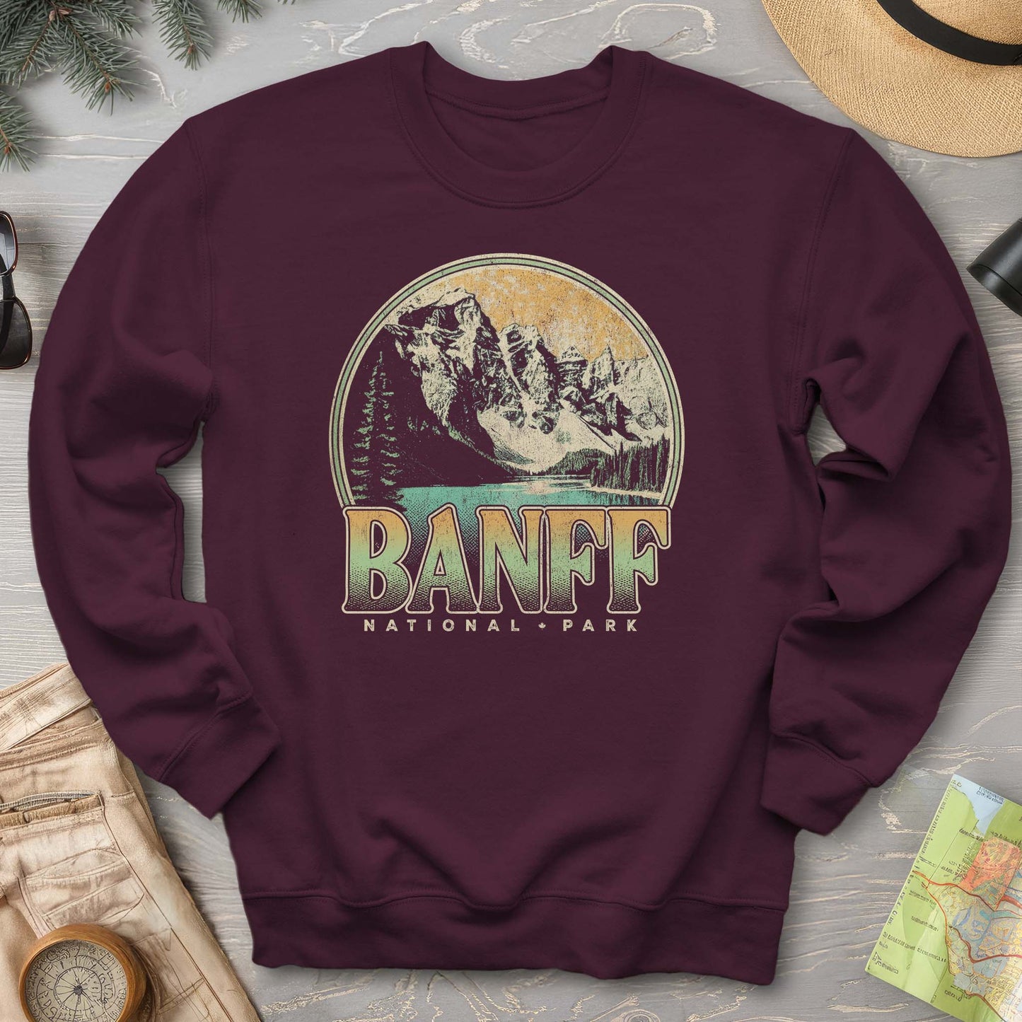 Banff National Park Groovy Screenprint Sweatshirt