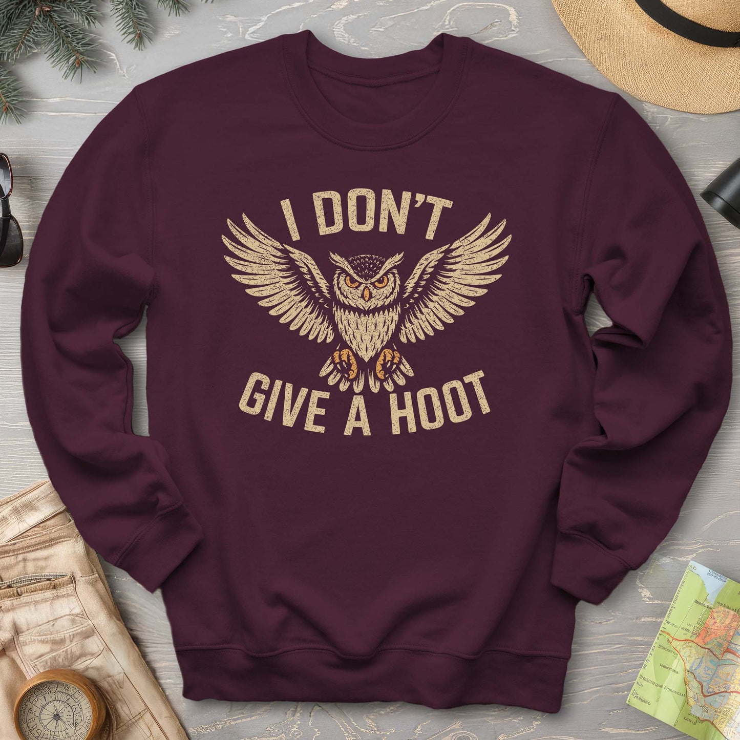 I Don't Give a Hoot "Vintage Owl" Sweatshirt