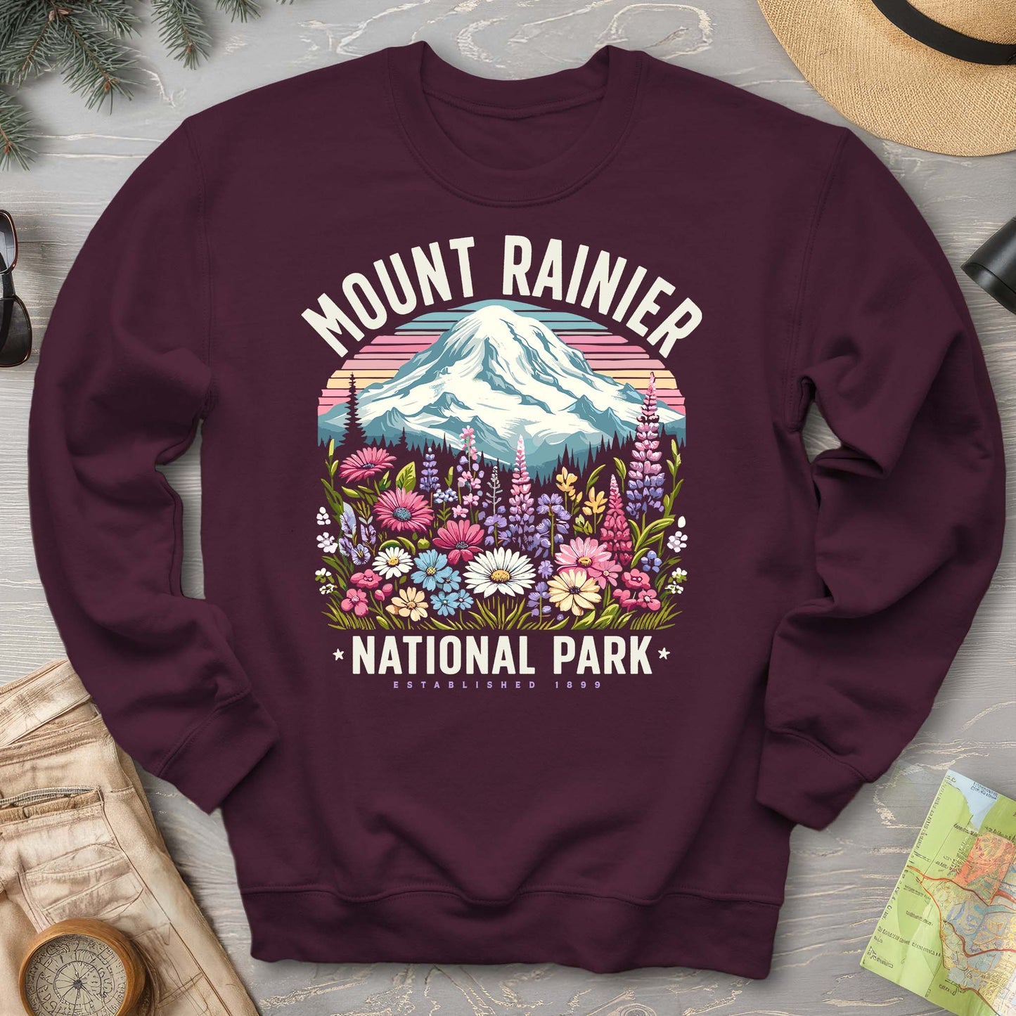 Mount Rainier National Park "Wildflowers" Sweatshirt
