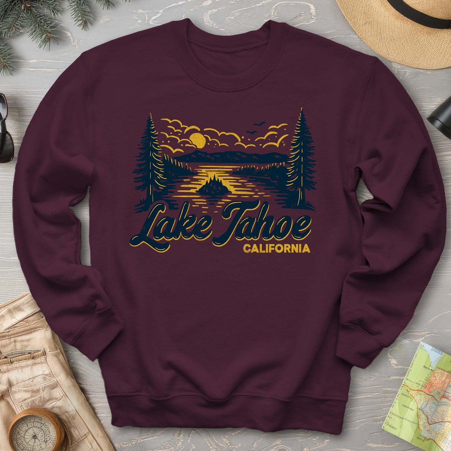 Lake Tahoe Emerald Bay Sketch Sweatshirt