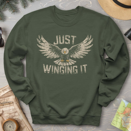 Just Winging It Distressed Sweatshirt