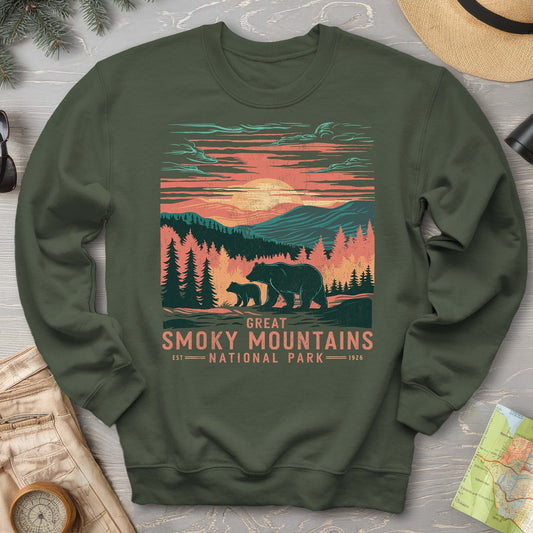Great Smoky Mountains Sunset Bears Sweatshirt