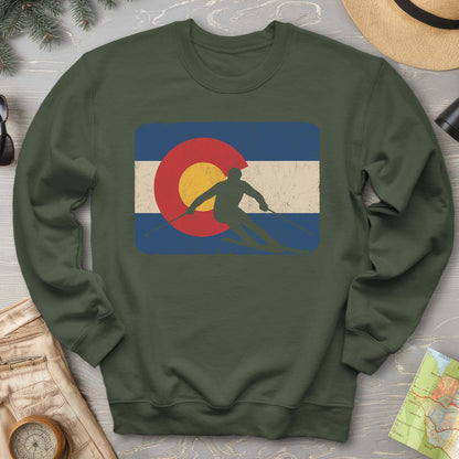 Colorado Flag Skier Sweatshirt