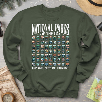 National Parks of the USA 63 Badges "Big and Bold" Sweatshirt