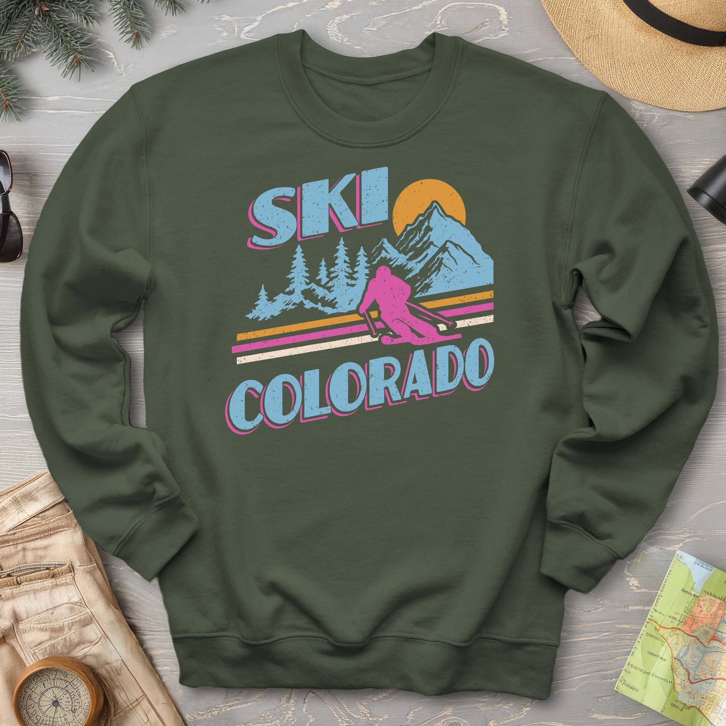 Ski Colorado Retro 80's Sweatshirt
