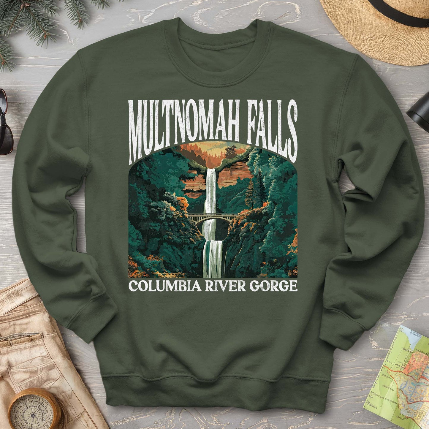 Multnomah Falls Oregon "Big and Bold" Sweatshirt