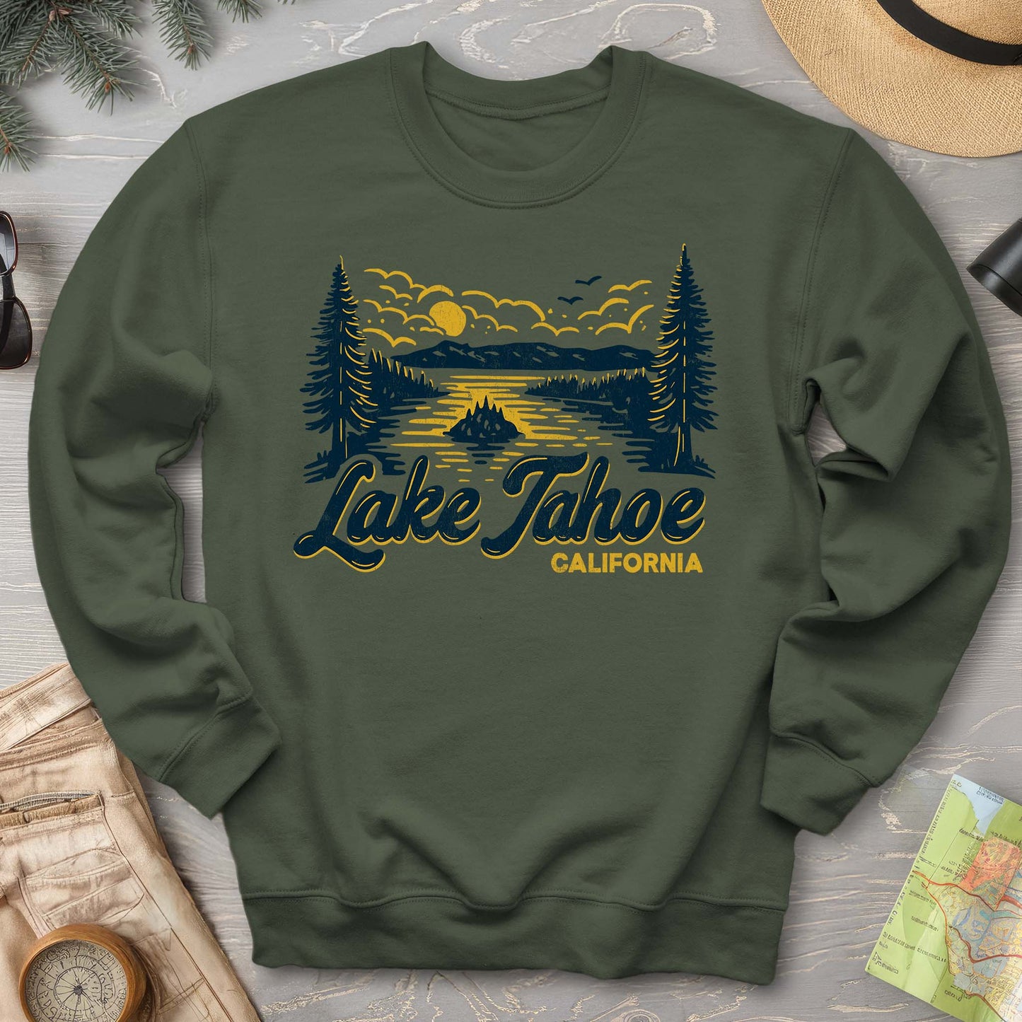 Lake Tahoe Emerald Bay Sketch Sweatshirt