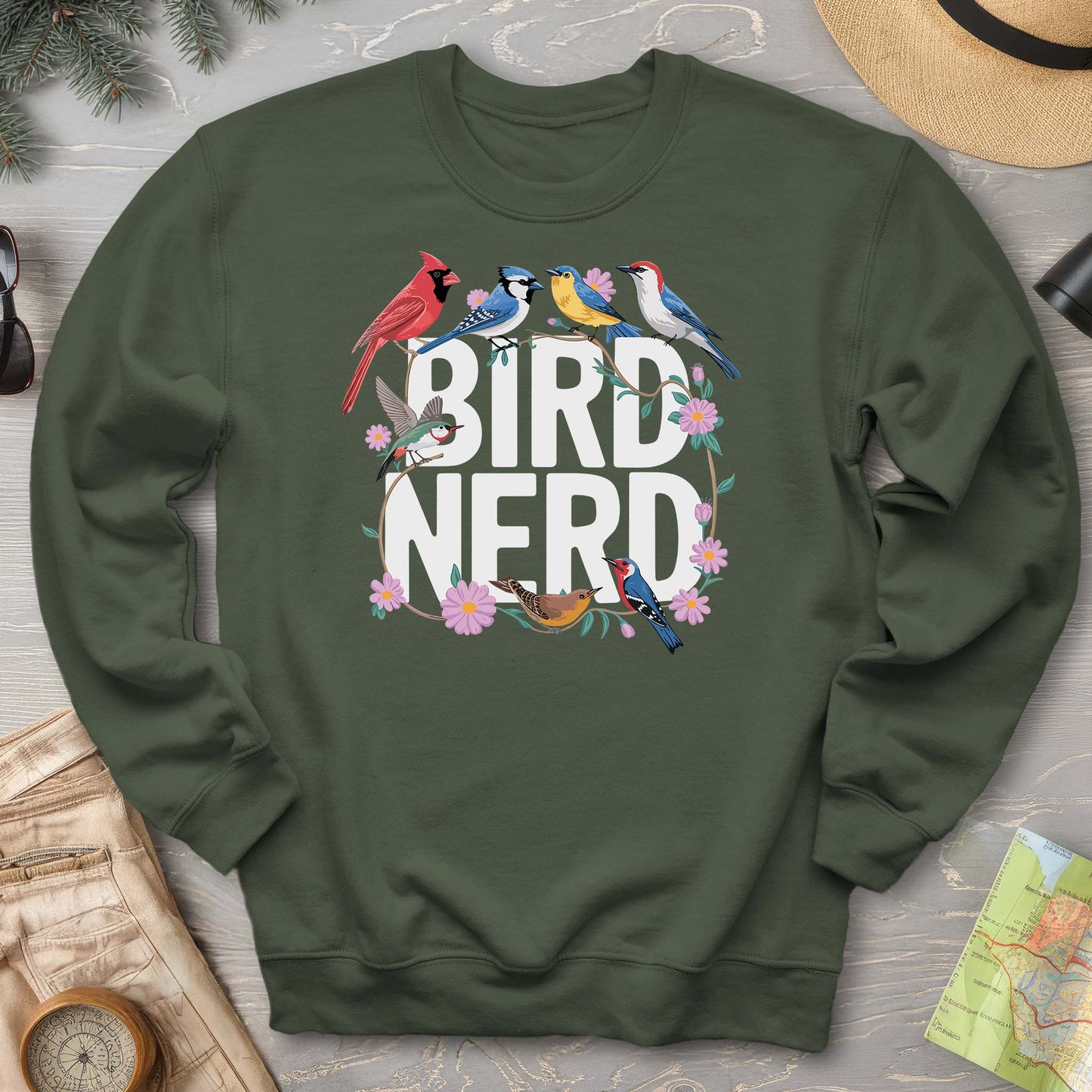 Bird Nerd "Flower Birds" Sweatshirt