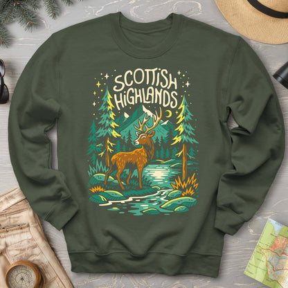 Scottish Highlands "Midnight Stag" Sweatshirt
