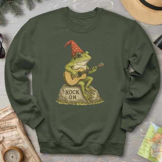 Cottagecore Frog "Rock On" Sweatshirt