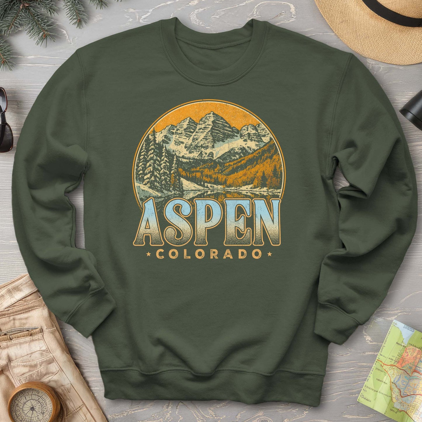 Aspen Colorado Groovy Screenprint Sweatshirt
