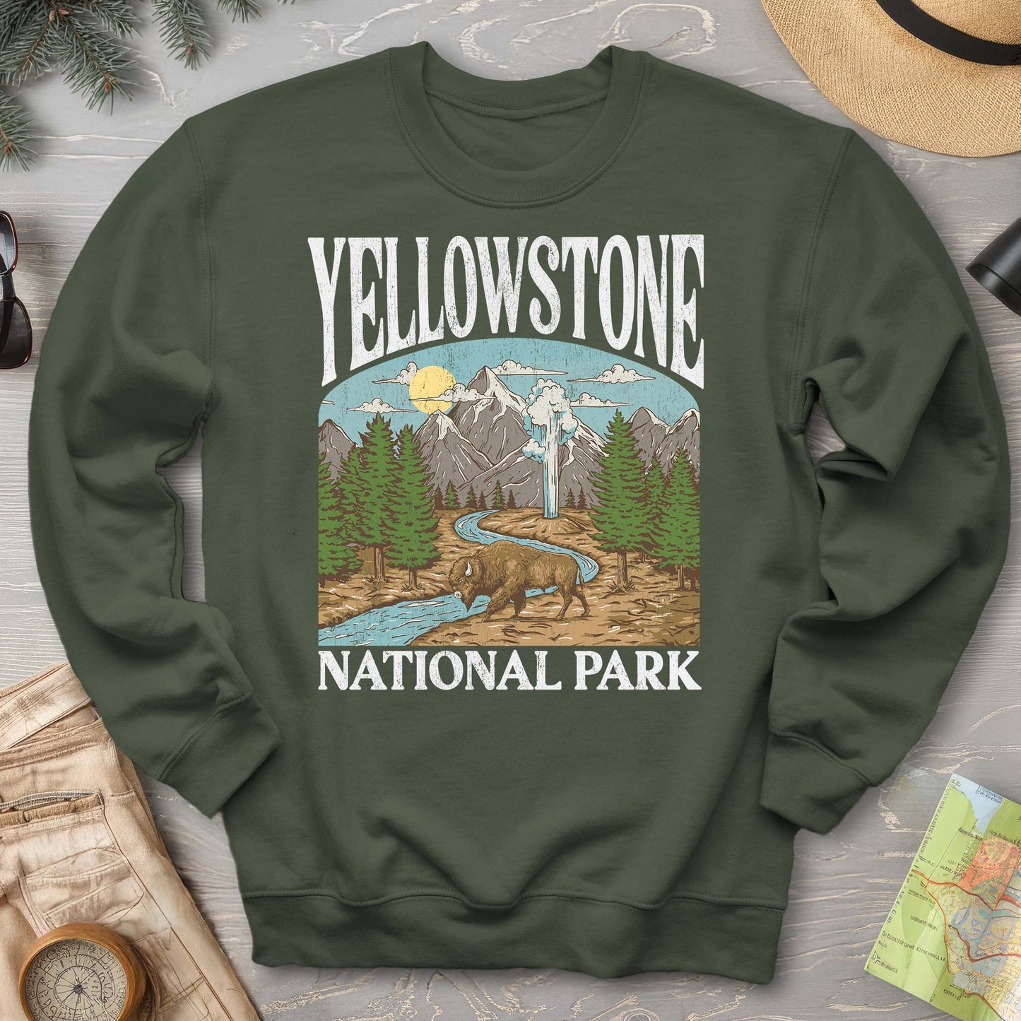 Yellowstone National Park Geyser "Big and Bold" Sweatshirt