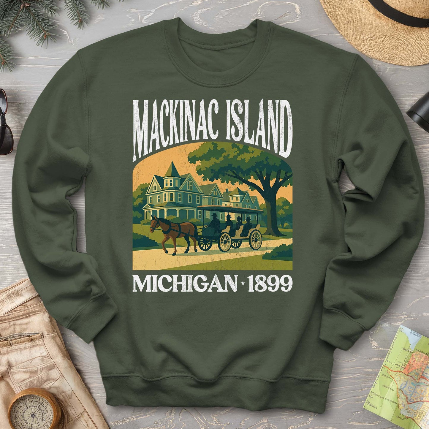 Mackinac Island Michigan "Big and Bold" Sweatshirt