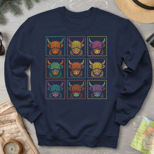 Highland Cow 9 Panel Sweatshirt