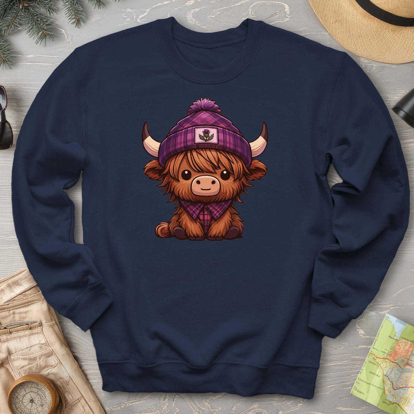 Tartan Highland Cow Sweatshirt