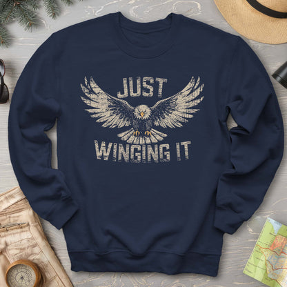 Just Winging It Distressed Sweatshirt