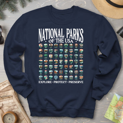 National Parks of the USA 63 Badges "Big and Bold" Sweatshirt