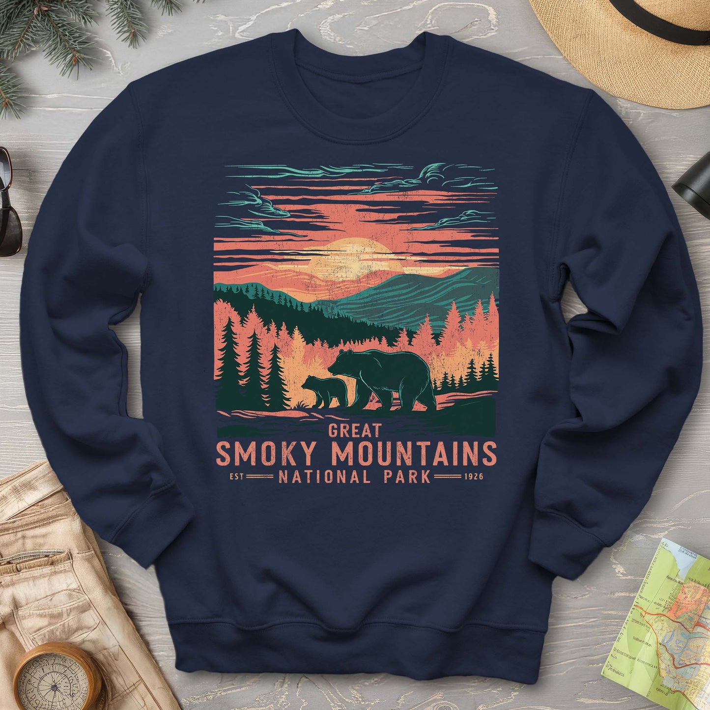 Great Smoky Mountains Sunset Bears Sweatshirt