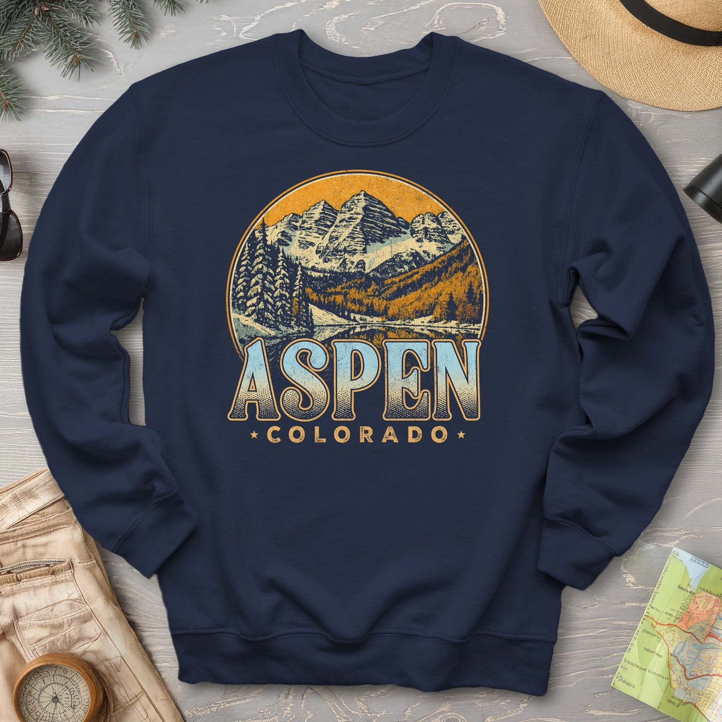 Aspen Colorado Groovy Screenprint Sweatshirt