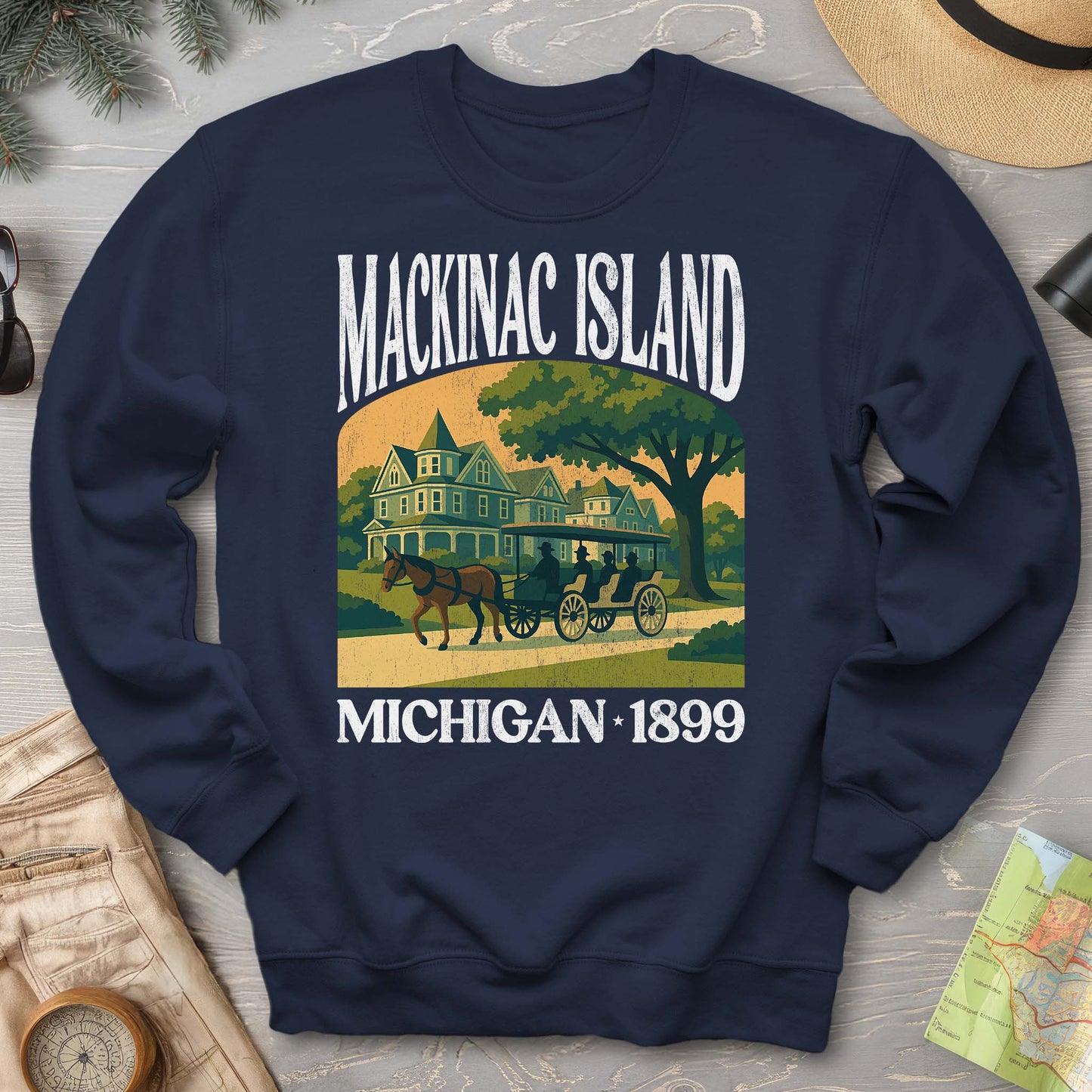 Mackinac Island Michigan "Big and Bold" Sweatshirt