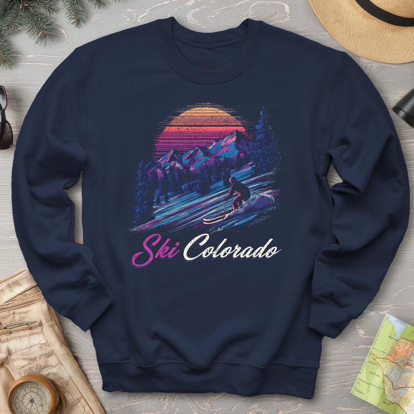 Ski Colorado Retro Sunset Sweatshirt