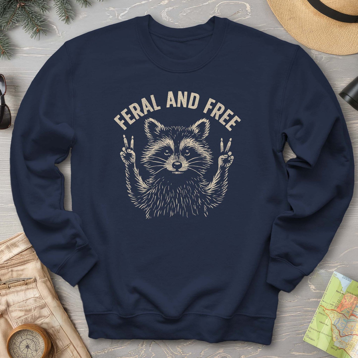 Feral and Free "Vintage Raccoon" Sweatshirt