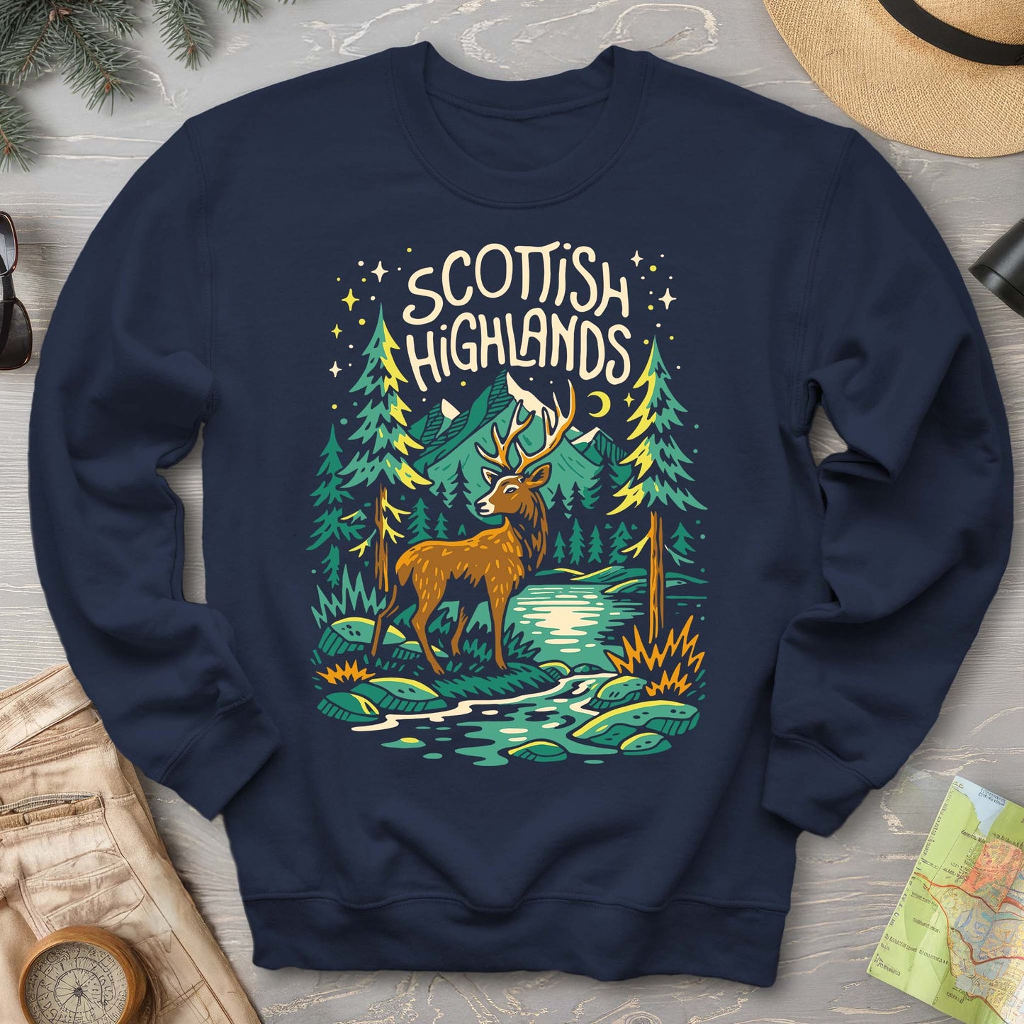 Scottish Highlands "Midnight Stag" Sweatshirt
