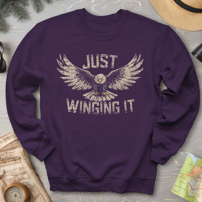 Just Winging It Distressed Sweatshirt