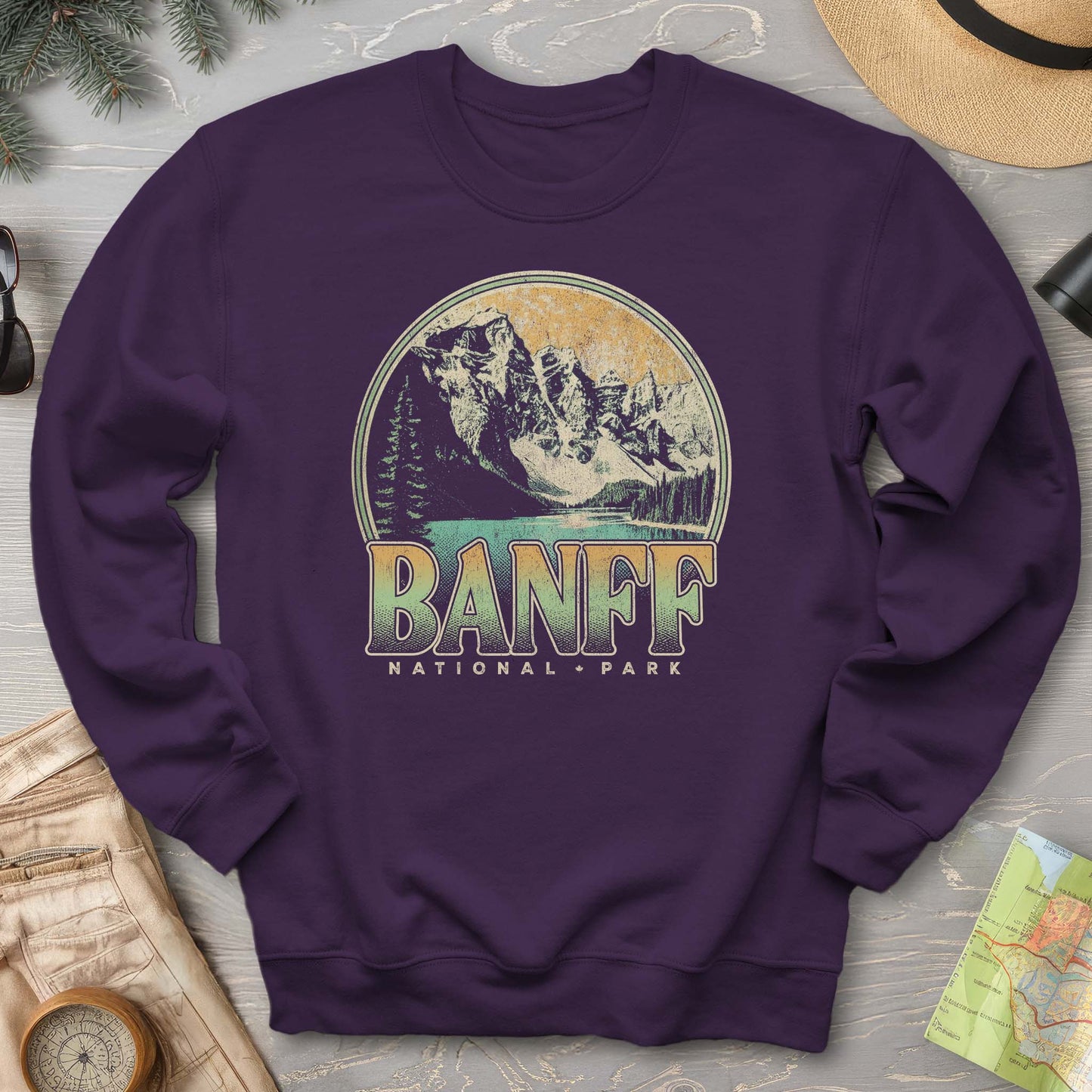 Banff National Park Groovy Screenprint Sweatshirt
