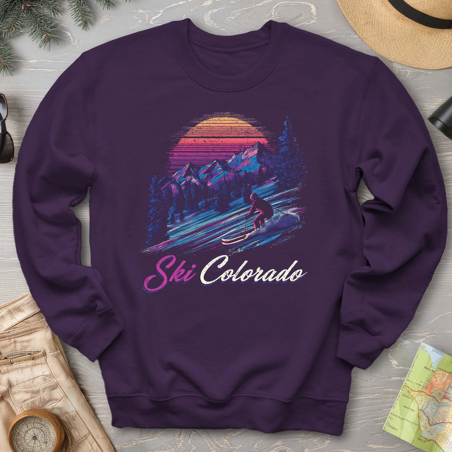 Ski Colorado Retro Sunset Sweatshirt