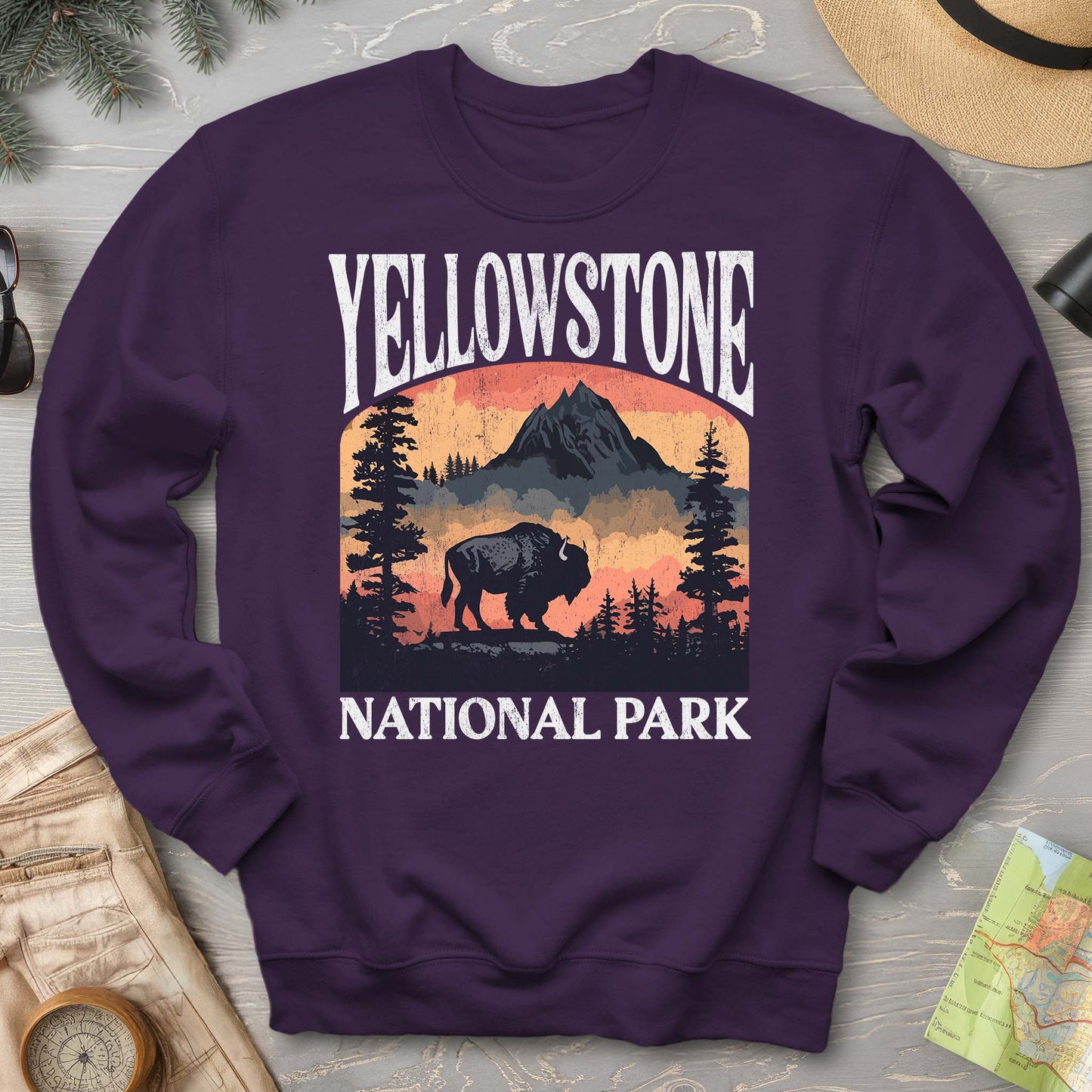 Yellowstone National Park Buffalo "Big and Bold" Sweatshirt