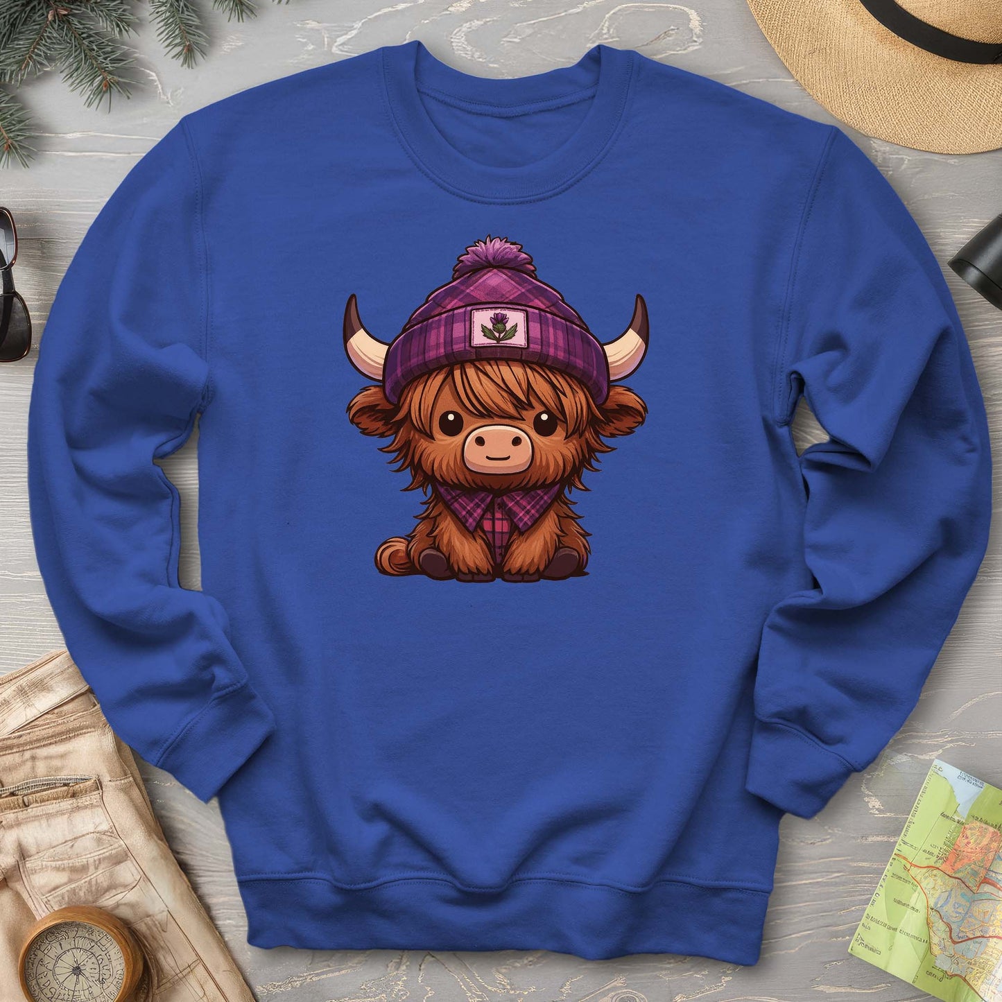Tartan Highland Cow Sweatshirt