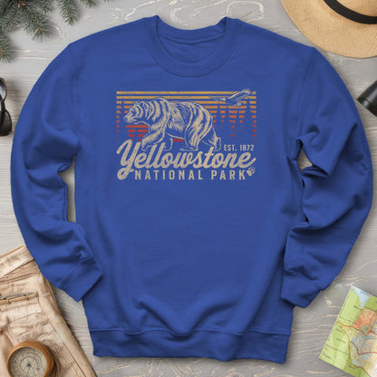 Yellowstone National Park "Vintage Sunset Bear" Sweatshirt