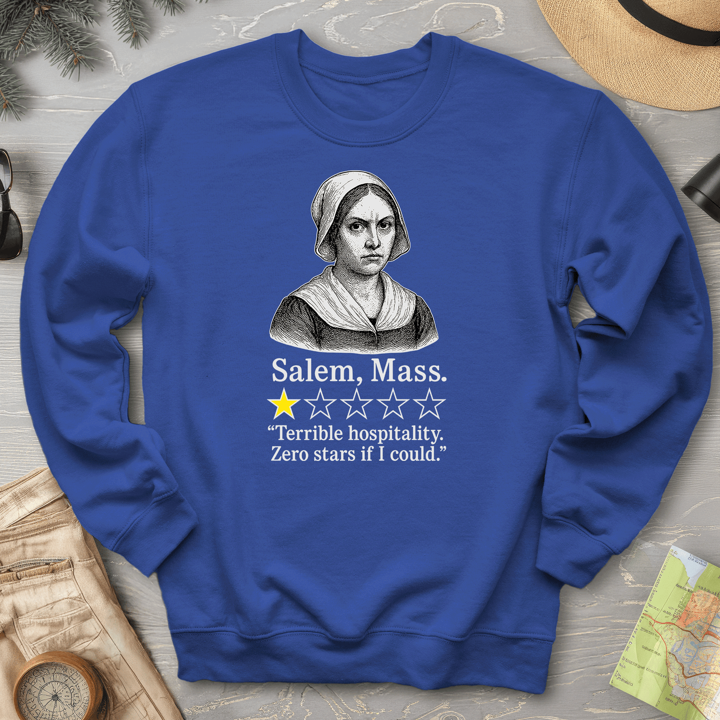 Salem Massachusetts "1 Star Review" Sweatshirt