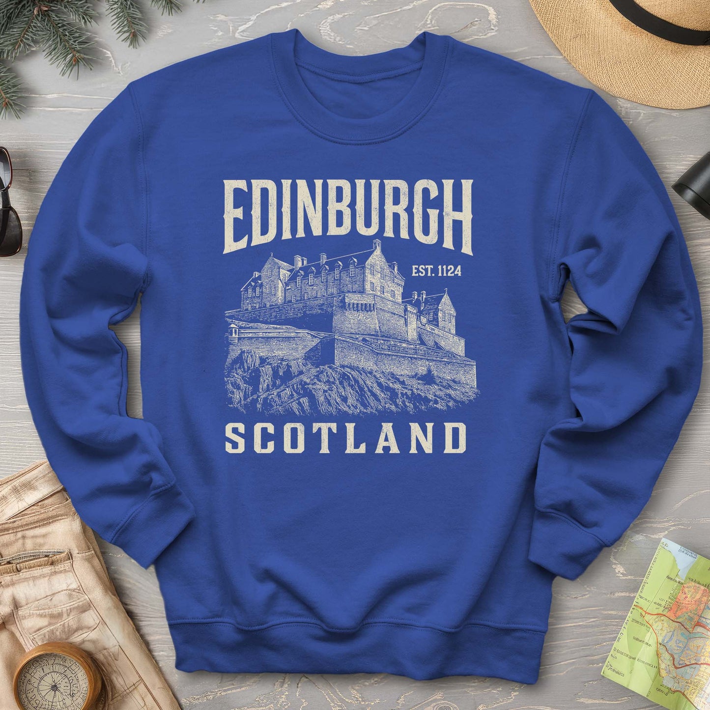 Edinburgh Scotland "Vintage Etching" Sweatshirt