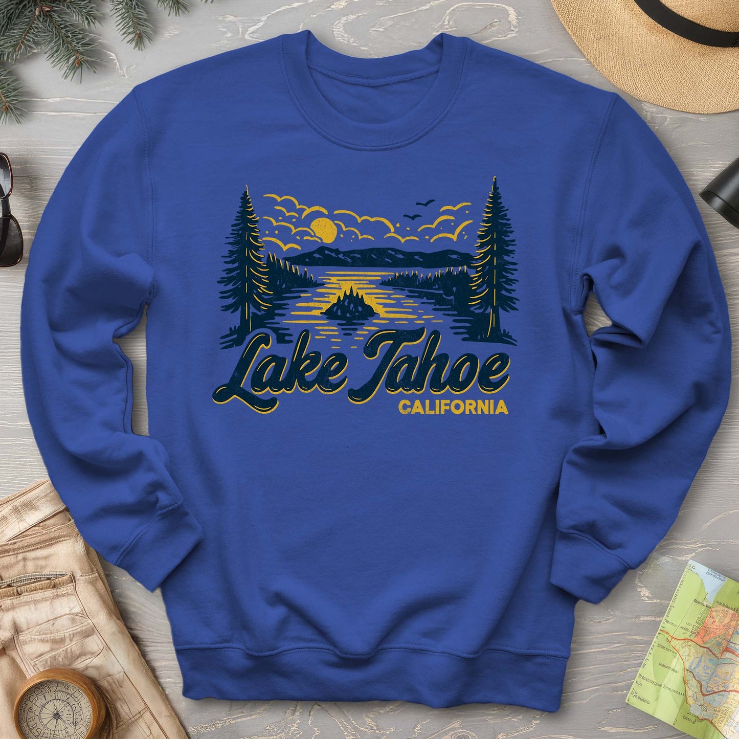Lake Tahoe Emerald Bay Sketch Sweatshirt