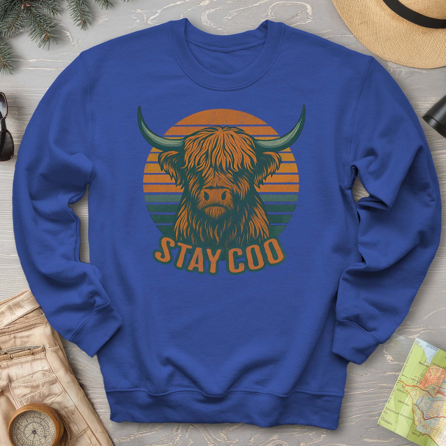 Highland Cow "Stay Coo" Sweatshirt