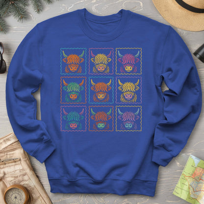 Highland Cow 9 Panel Sweatshirt