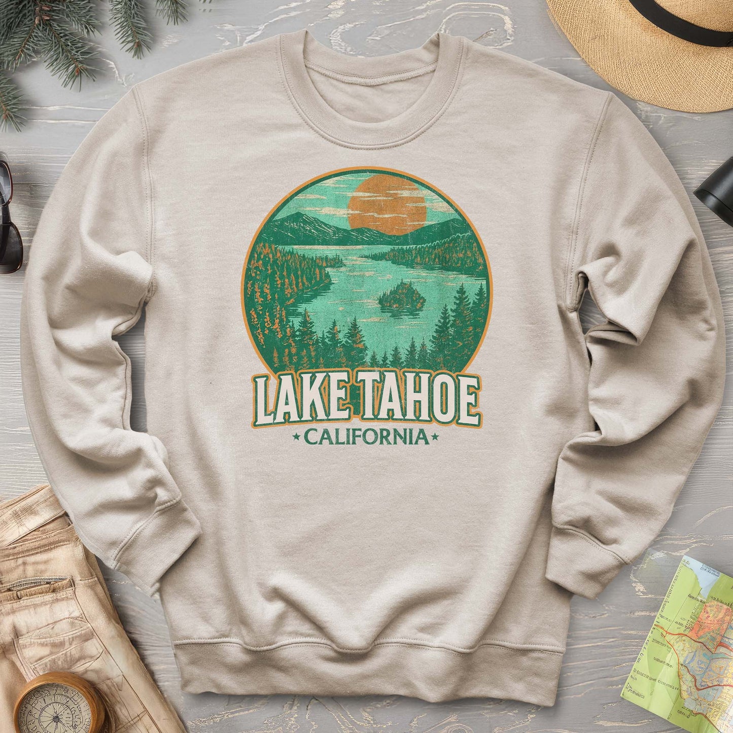 Lake Tahoe Retro Emerald Bay Sweatshirt