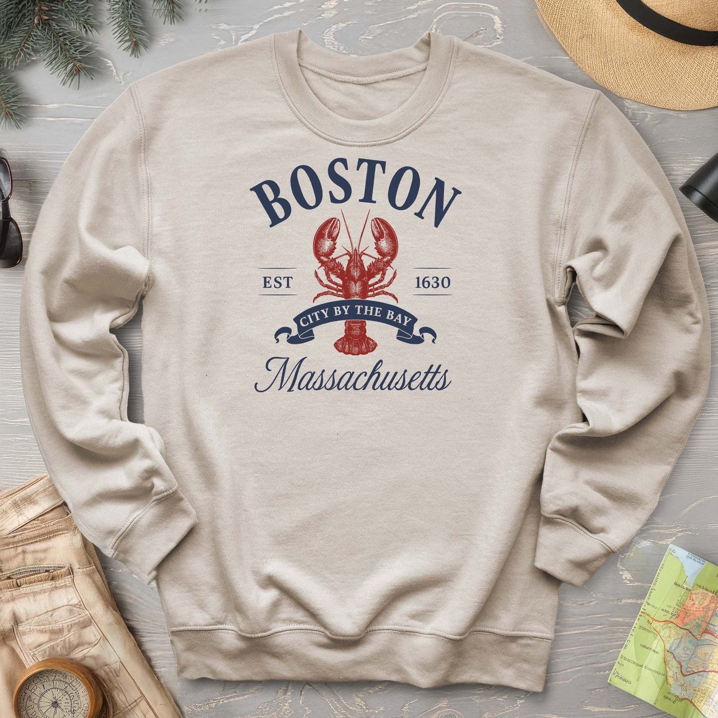 Boston City By the Bay Lobster Sweatshirt