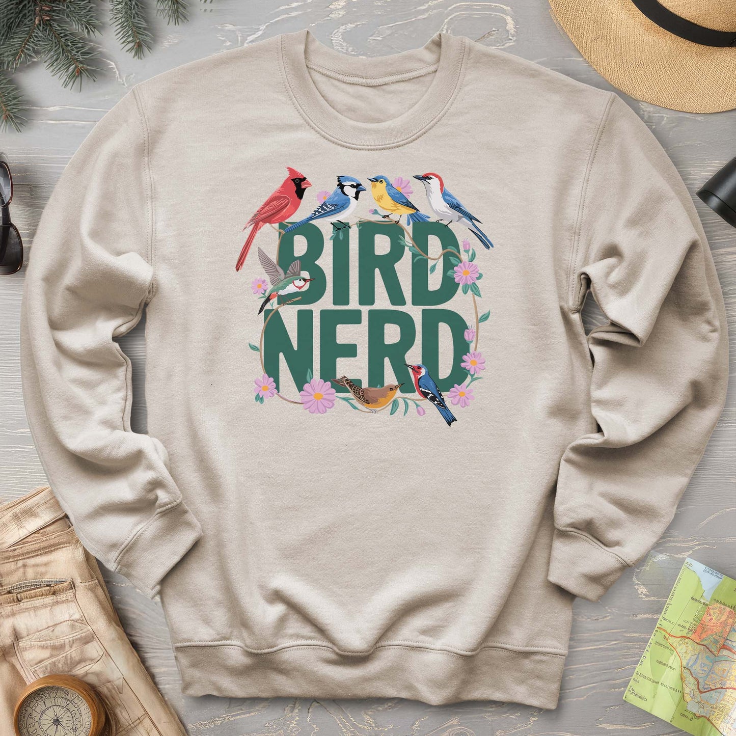 Bird Nerd "Flower Birds" Sweatshirt