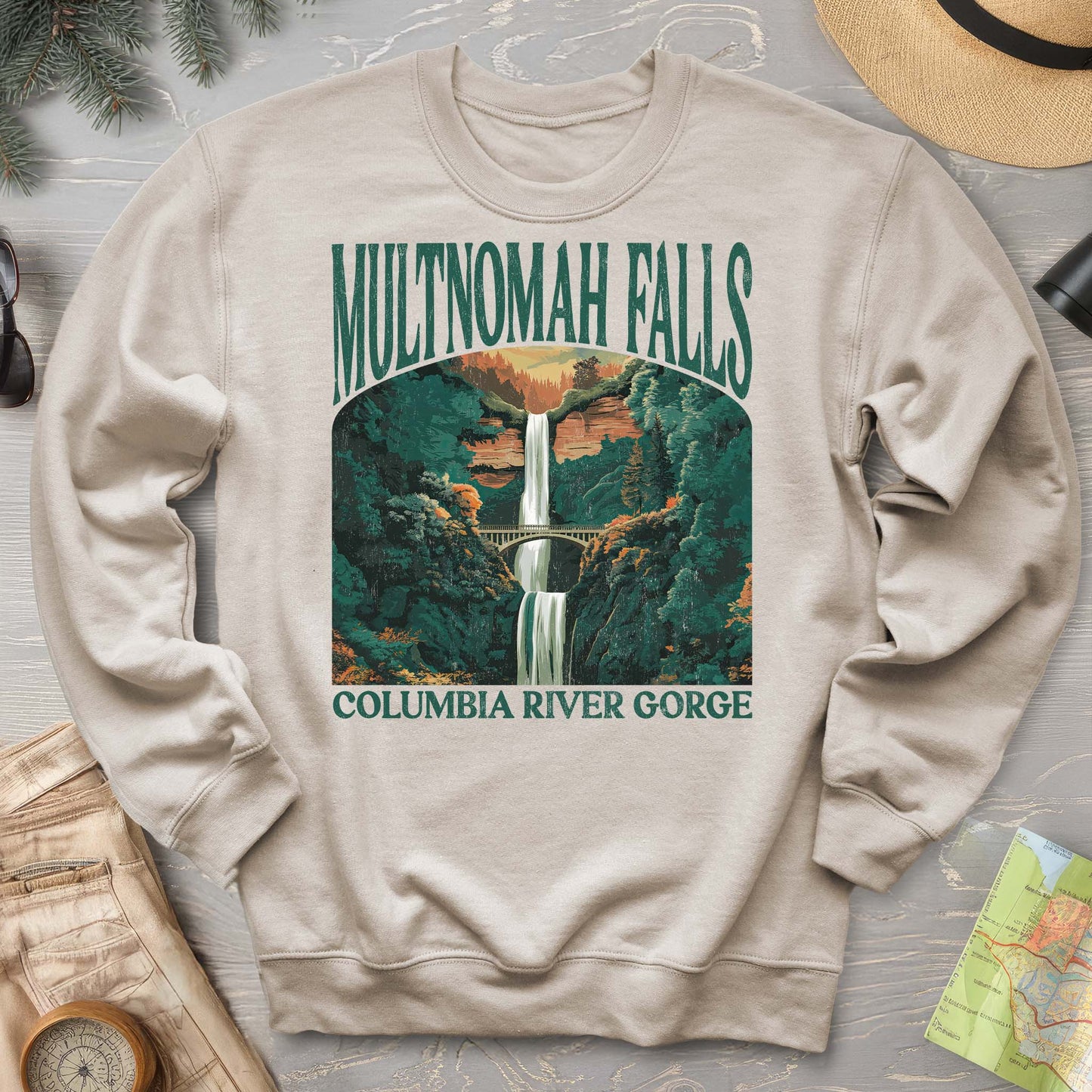 Multnomah Falls Oregon "Big and Bold" Sweatshirt